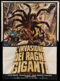 8t193 GIANT SPIDER INVASION Italian 2p 1976 different art of really big arachnid terrorizing city!