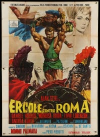 8t203 HERCULES AGAINST ROME Italian 2p 1964 Casaro art of strongman Sergio Ciani vs entire army!