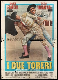 8t209 I DUE TORERI Italian 2p 1965 wacky image of matadors Franco & Ciccio as The Two Bullfighters!