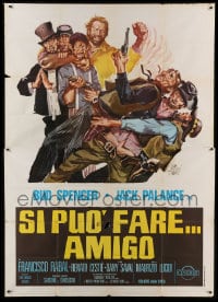 8t215 IT CAN BE DONE, AMIGO Italian 2p 1972 Symeoni art of Bud Spencer punching Jack Palance & men!