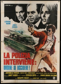 8t226 LEFT HAND OF THE LAW Italian 2p 1975 La Polizia interviene: ordine di uccidere, James Mason!