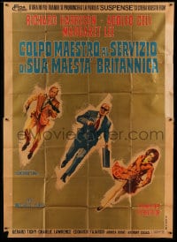 8t234 MASTER STROKE Italian 2p 1967 cool art of Richard Harrison, Adolfo Celi & Margaret Lee!