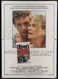 8t245 OLIVER'S STORY Italian 2p 1979 romantic close up of Ryan O'Neal & Candice Bergen!