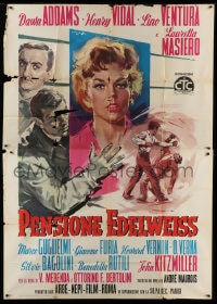 8t250 PENSIONE EDELWEISS Italian 2p 1959 Angelo Cesselon art of Dawn Addams, Vidal & Ventura!