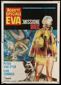 8t267 SEDUCTION BY THE SEA Italian 2p 1966 artwork of sexy Elke Sommer by Sandro Symeoni!