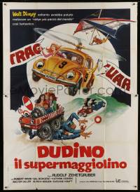 8t281 SUPERBUG, THE CRAZIEST CAR IN THE WORLD Italian 2p 1977 Volkswagen Beetle cartoon art!