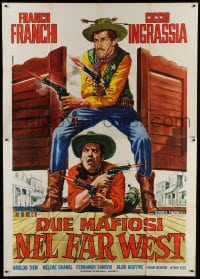 8t288 TWO GANGSTERS IN THE WILD WEST Italian 2p 1965 Franco & Ciccio, Casaro spaghetti western art!