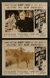 8w938 CAVALIER OF THE WEST 2 LCs R1930s western cowboy Harry Carey Sr., Carmen LaRoux!