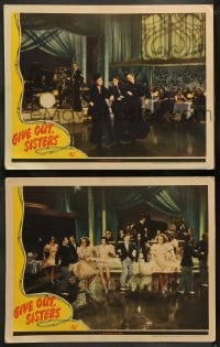 8w960 GIVE OUT SISTERS 2 LCs 1942 Andrews Sisters, Donald O'Connor, Peggy Ryan!
