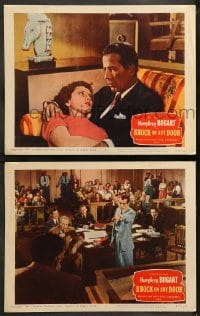 8w965 KNOCK ON ANY DOOR 2 LCs R1959 Humphrey Bogart, John Derek, directed by Nicholas Ray!