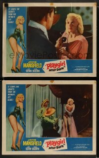 8w978 PLAYGIRL AFTER DARK 2 LCs 1962 sexy Jayne Mansfield rocks the night as a tease queen!