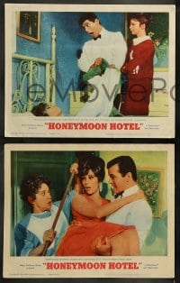 8w797 HONEYMOON HOTEL 5 LCs 1964 Robert Goulet, Nancy Kwan, wacky Elsa Lanchester!