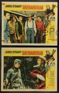 8w769 SHENANDOAH 6 LCs 1965 James Stewart, Civil War, great Frank McCarthy border artwork!