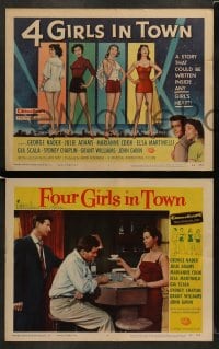 8w040 4 GIRLS IN TOWN 8 LCs 1956 sexy Julie Adams, Marianne Cook, Elsa Martinelli & Gia Scala!