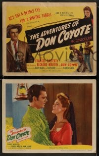 8w048 ADVENTURES OF DON COYOTE 8 LCs 1947 he has a deadly eye for a target & roving eye for a redhead!