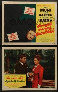 8w060 ANGEL ON MY SHOULDER 8 LCs 1946 cool images of Paul Muni, pretty Anne Baxter, Claude Rains!