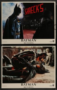 8w079 BATMAN RETURNS 8 LCs 1992 Tim Burton, really cool comic book concept artwork!