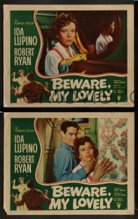 8w089 BEWARE MY LOVELY 8 LCs 1952 film noir, Ida Lupino is trapped by Robert Ryan!