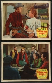 8w829 CANADIAN PACIFIC 4 LCs 1949 cowboy Randolph Scott, Nancy Olson, Victor Jory