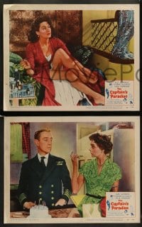 8w786 CAPTAIN'S PARADISE 5 LCs 1953 Alec Guinness trying to juggle two wives, Yvonne De Carlo!