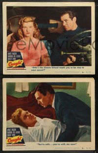 8w896 CAUGHT 3 LCs 1949 James Mason's 1st U.S. movie, images of Barbara Bel Geddes & Robert Ryan!