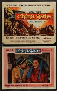 8w147 CHINA GATE 8 LCs 1957 Samuel Fuller, Angie Dickinson, Gene Barry & Nat King Cole!