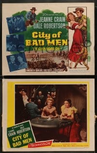 8w153 CITY OF BAD MEN 8 LCs 1953 Jeanne Crain, Dale Robertson, Richard Boone, cowboys!