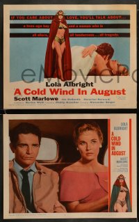 8w158 COLD WIND IN AUGUST 8 LCs 1961 Scott Marlowe, sexy half-dressed masked Lola Albright on tc!