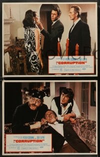 8w160 CORRUPTION 8 LCs 1968 Peter Cushing, Sue Lloyd, not a woman's picture, super shocking!