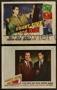 8w161 COUNT FIVE & DIE 8 LCs 1958 Jeffrey Hunter, Annemarie Duringer, English spies!