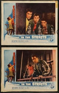 8w168 CRIME IN THE STREETS 8 LCs 1956 young John Cassavetes, Whitmore, Mineo, directed by Don Siegel