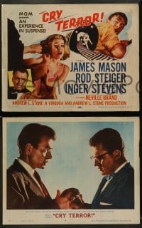 8w172 CRY TERROR 8 LCs 1958 James Mason, Rod Steiger, Inger Stevens, noir, an experience in suspense