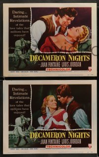 8w186 DECAMERON NIGHTS 8 LCs 1953 Joan Fontaine & Louis Jourdan, love tales enjoyed by millions!