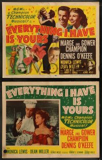 8w207 EVERYTHING I HAVE IS YOURS 8 LCs 1952 great images of Marge & Gower Champion, dancing!