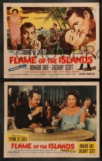 8w228 FLAME OF THE ISLANDS 8 LCs 1955 sexy Yvonne De Carlo, Howard Duff & Zachary Scott in the Bahamas!