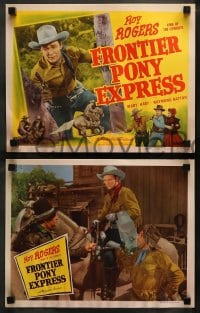 8w840 FRONTIER PONY EXPRESS 4 LCs R1948 cool image of Roy Rogers saving Mary Hart from bad guy!