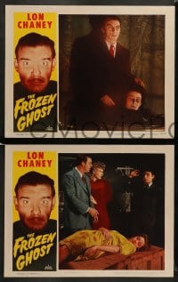 8w898 FROZEN GHOST 3 LCs R1954 Lon Chaney Jr, Evelyn Ankers, screen's newest Inner Sanctum Mystery