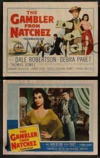 8w245 GAMBLER FROM NATCHEZ 8 LCs 1954 Dale Robertson, Debra Paget, Thomas Gomez, gambling!
