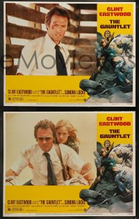 8w246 GAUNTLET 8 LCs 1977 Clint Eastwood & Sondra Locke, border art by Frank Frazetta!