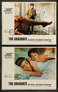 8w264 GRADUATE 8 LCs R1972 great images of Dustin Hoffman, Anne Bancroft & pretty Katharine Ross!