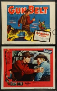 8w269 GUN BELT 8 LCs 1953 George Montgomery, Tab Hunter, western action, different title card!