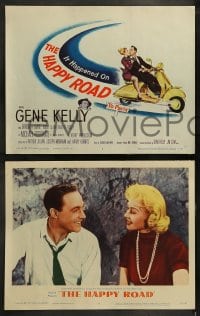8w275 HAPPY ROAD 8 LCs 1957 Gene Kelly directs & stars w/pretty Barbara Laage!