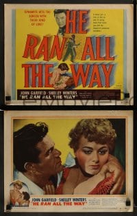 8w278 HE RAN ALL THE WAY 8 LCs 1951 John Garfield & Shelley Winters a dynamite kind of love!