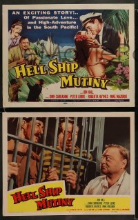 8w284 HELL SHIP MUTINY 8 LCs 1957 Jon Hall, Roberta Haynes, John Carradine, Peter Lorre!