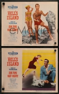 8w285 HELL'S ISLAND 8 LCs 1955 John Payne & sexiest Mary Murphy in the South Seas!