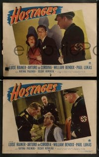 8w299 HOSTAGES 8 LCs 1943 Luise Rainer, right out of Hitler's cracking Fortress Europe!