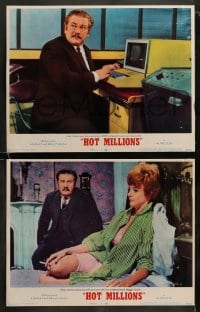 8w301 HOT MILLIONS 8 LCs 1968 Peter Ustinov embezzles, Maggie Smith bedazzles, Karl Malden, Newhart