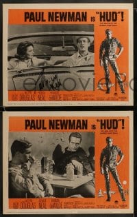 8w307 HUD 8 LCs 1963 Paul Newman, Martin Ritt directed, card #2 signed by Patricia Neal!