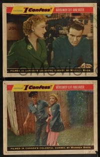 8w314 I CONFESS 8 LCs 1953 Alfred Hitchcock, Montgomery Clift, Anne Baxter, Karl Malden!