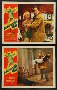 8w845 INDESTRUCTIBLE MAN 4 LCs 1956 Lon Chaney Jr. as inhuman, invincible, inescapable monster!